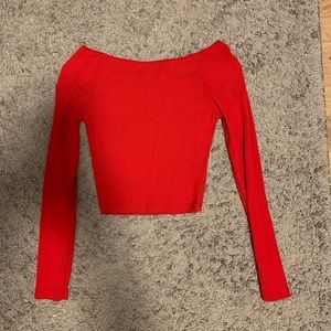 Red Brandy Melville Long Sleeve Top